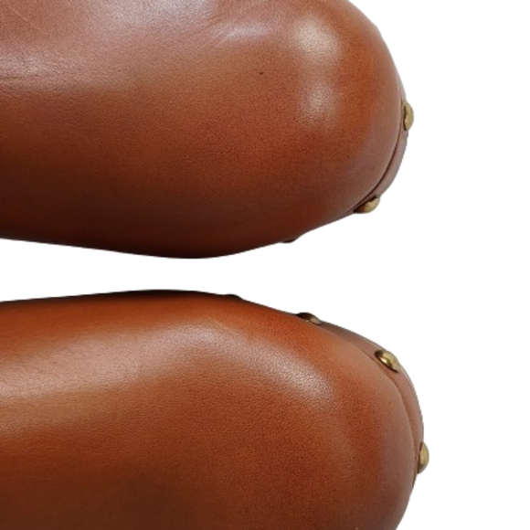 J. Crew Leather Slip On Mule Clog Shoe Size 6.5 #BA188 Rich Oak - Picture 11 of 14